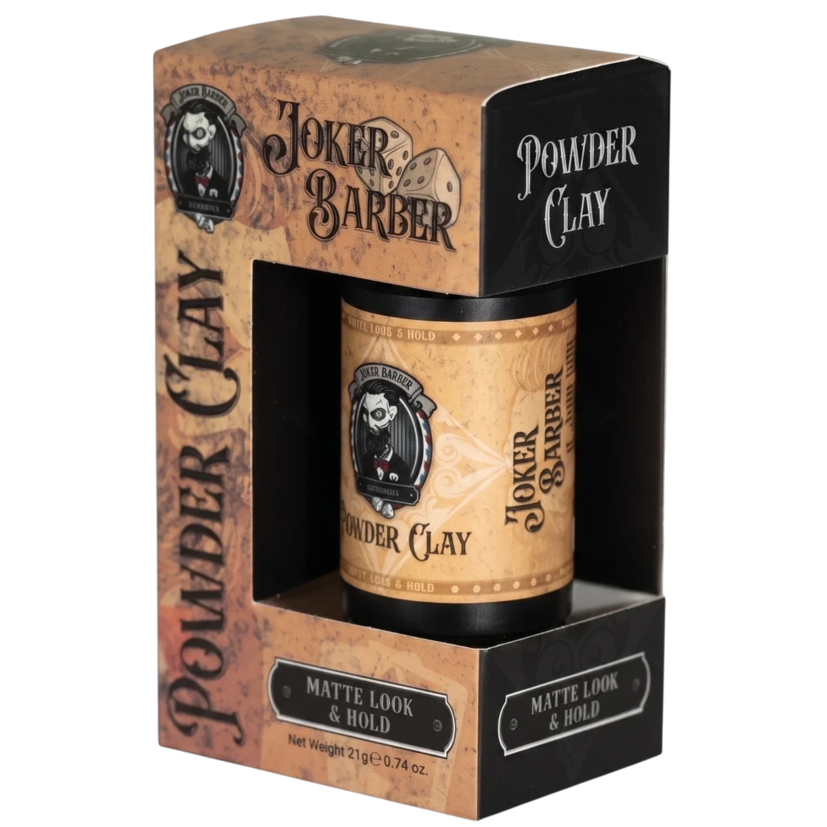 Joker Barber Powder Clay puder z glinką do stylizacji włosów 21 g
