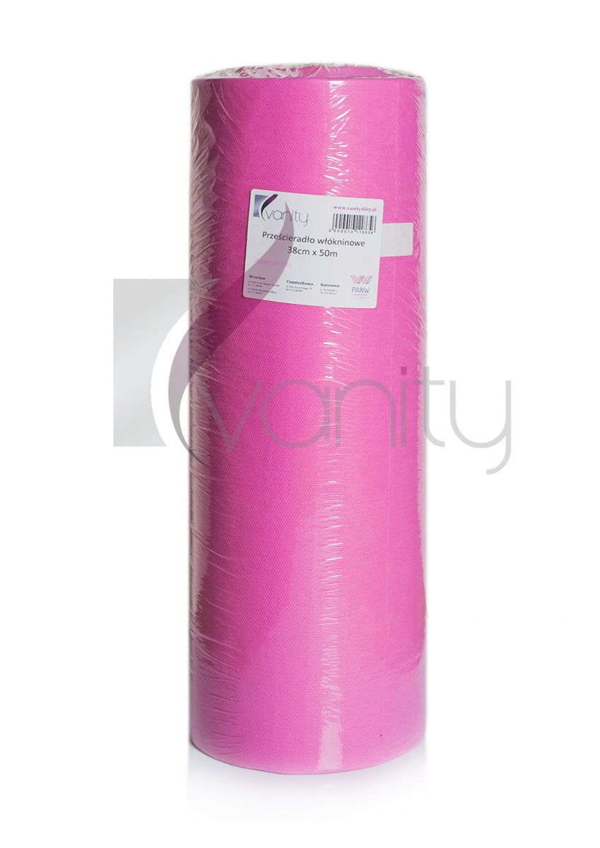Prześcieradło Włokninowe Kosmetyczne 38cm x 50m rolka Różowe