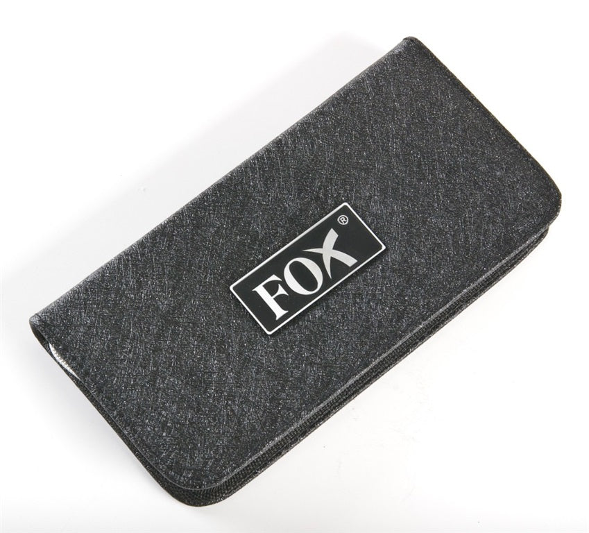 Etui na nożyczki Fox małe czarne brokatowe  (2 pary)
