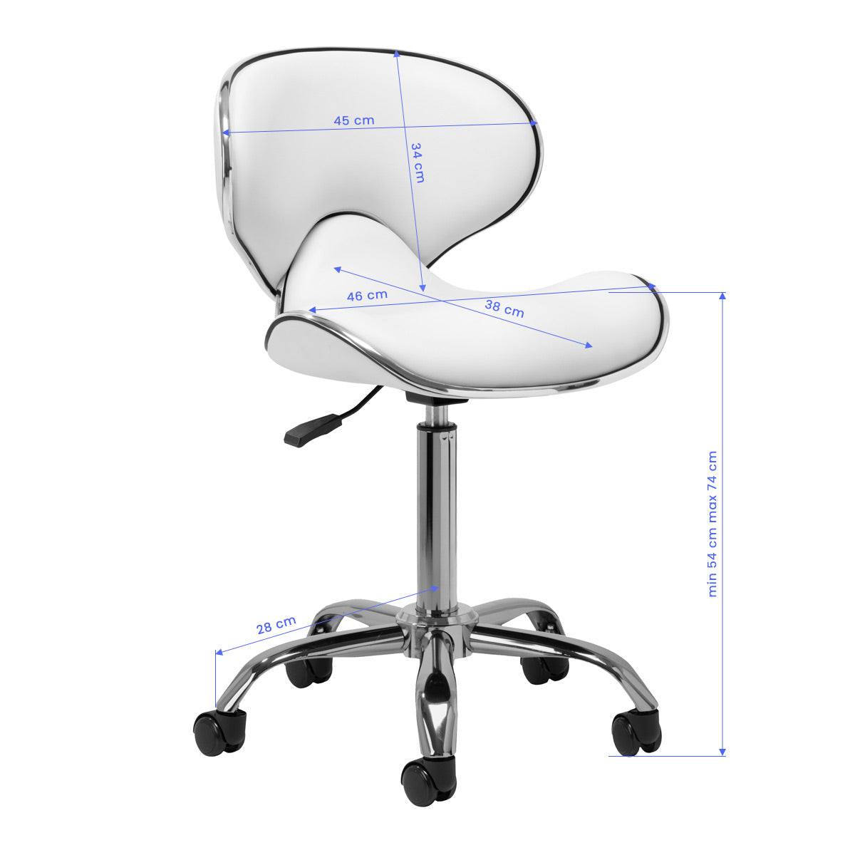 Gabbiano taboret kosmetyczny Q-4599 biały