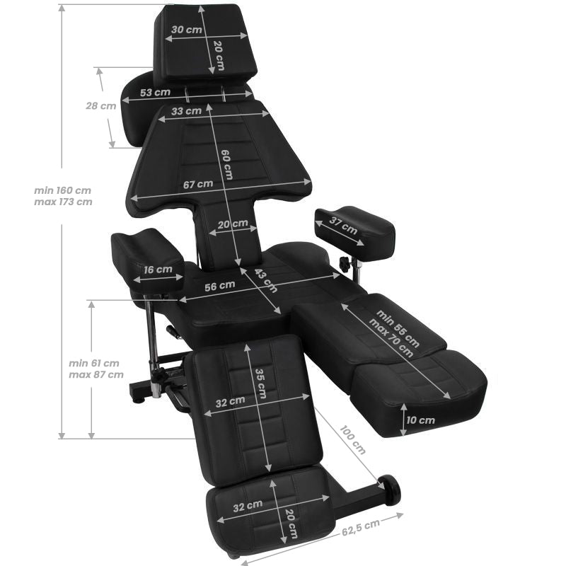 Fotel Do Tatuażu Pro Ink 603b Czarny