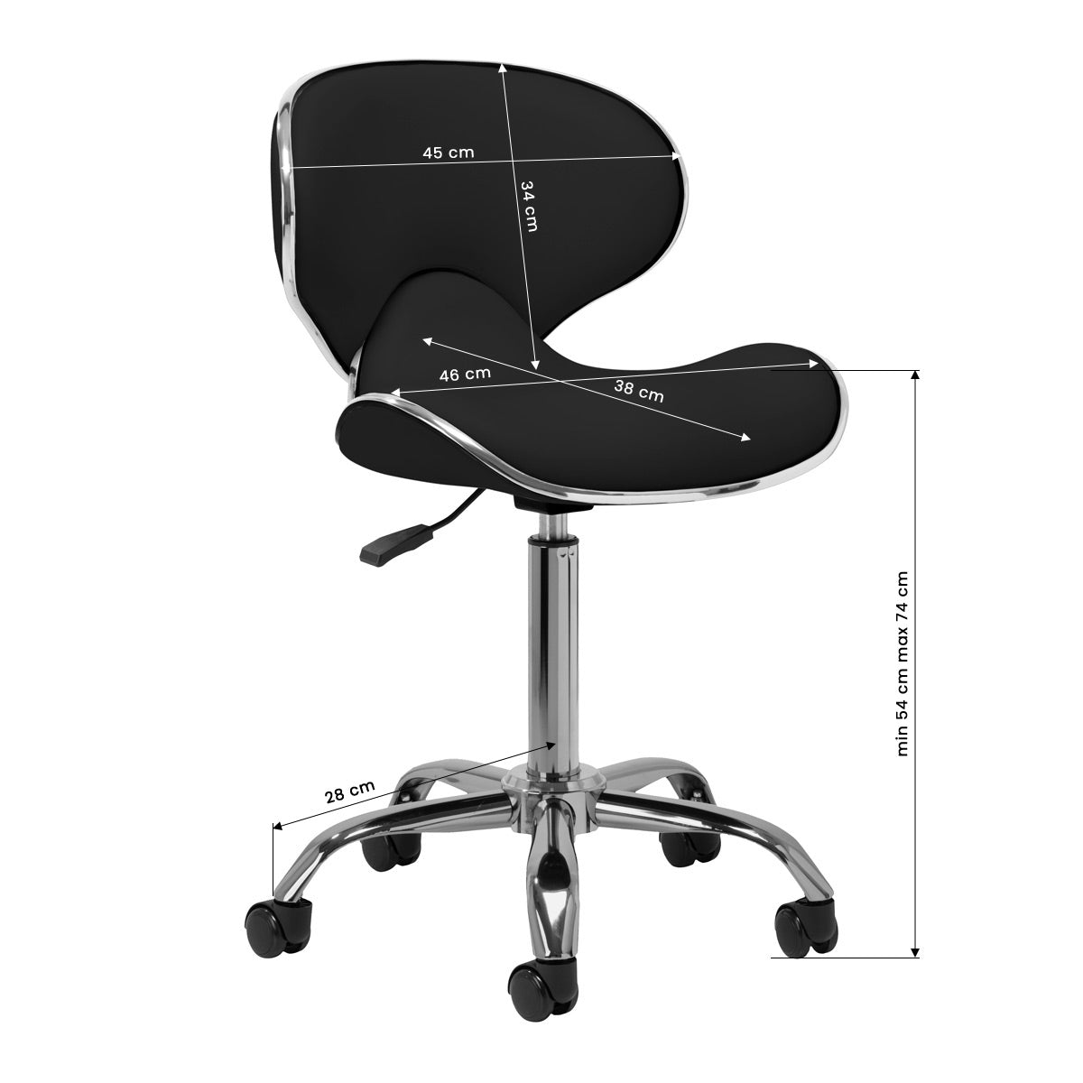 Gabbiano taboret kosmetyczny Q-4599 czarny