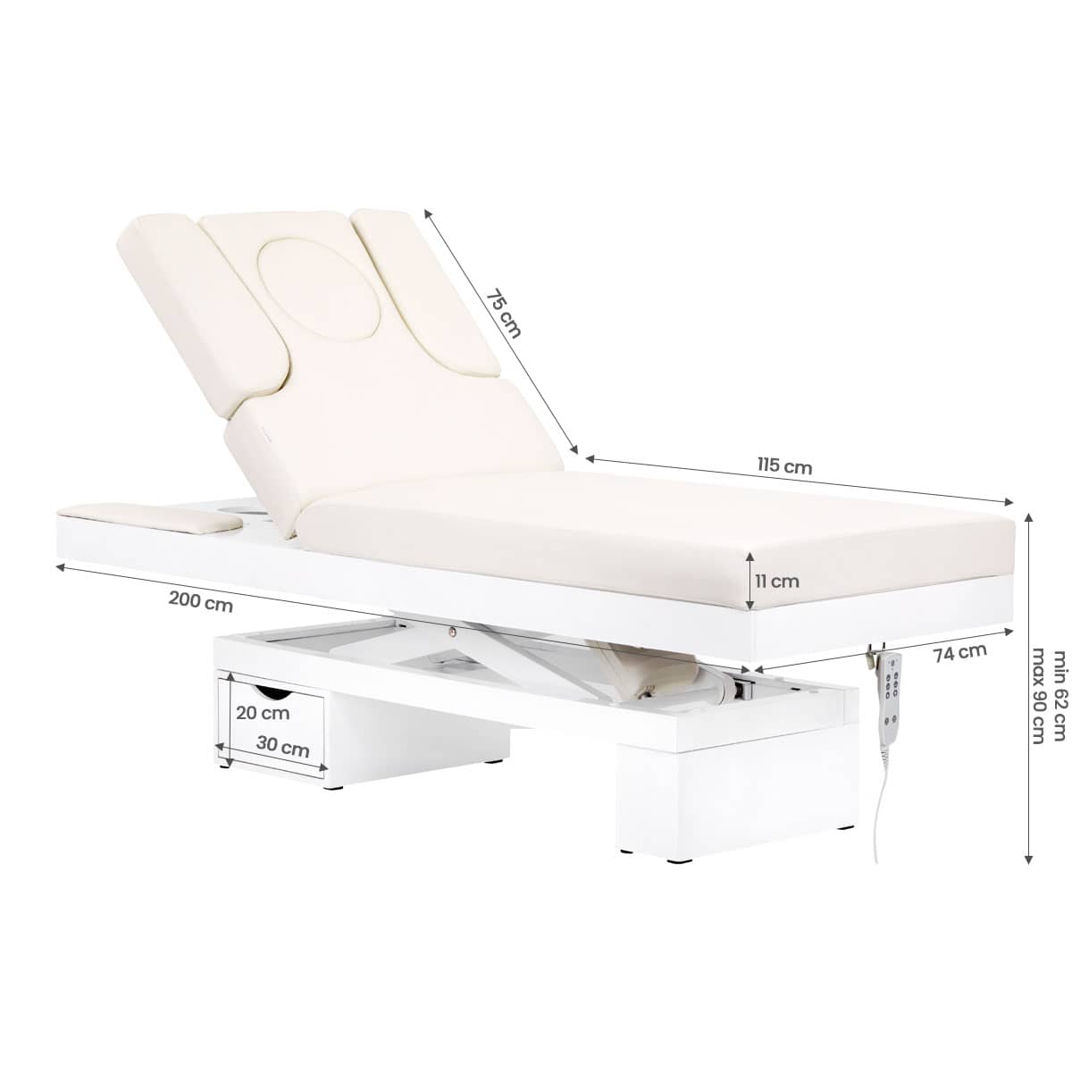 Spa Leżanka Kosmetyczna Azzurro 815b Świecąca White