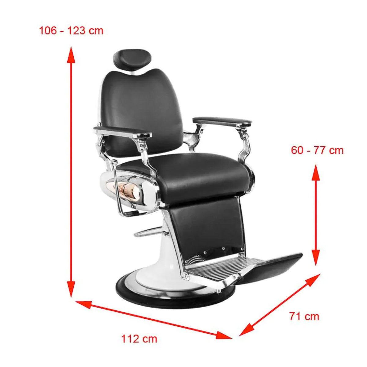 Gabbiano fotel barberski Moto Style czarny