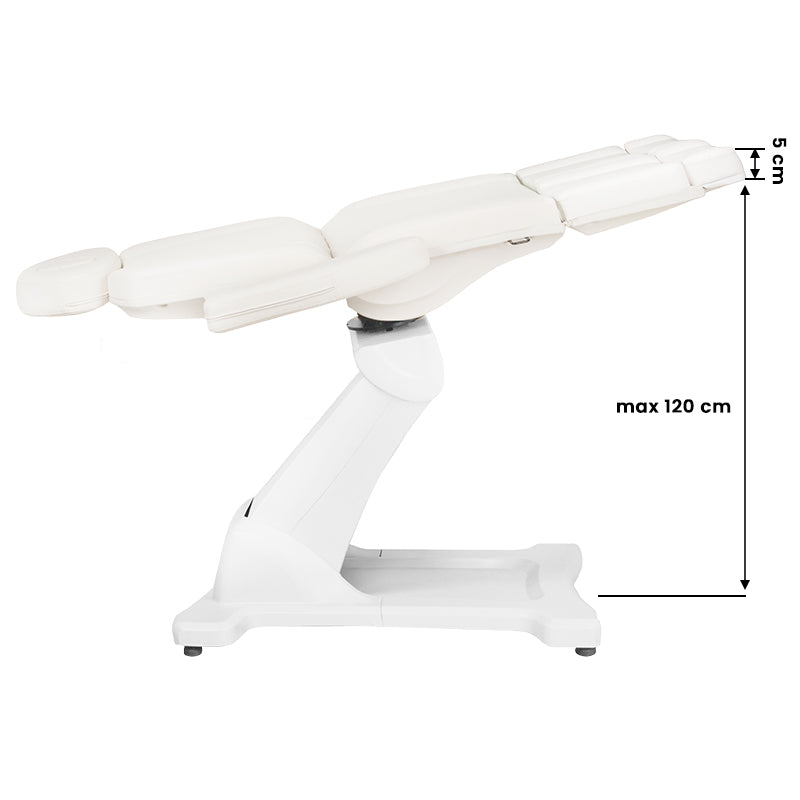 Fotel kosmetyczny elektr. Azzurro 869AS pedi obrotowy 5 siln. biały