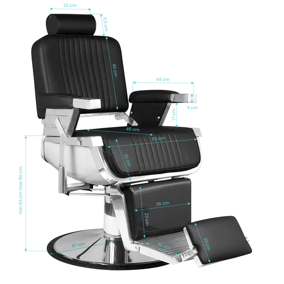 Hair System fotel barberski Royal X czarny