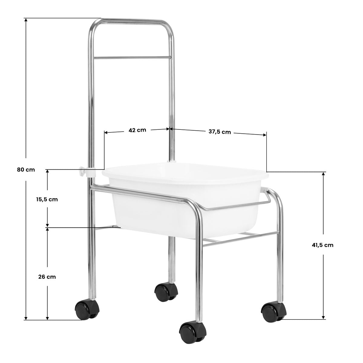 Brodzik Do Pedicure Na Kółkach Chrom