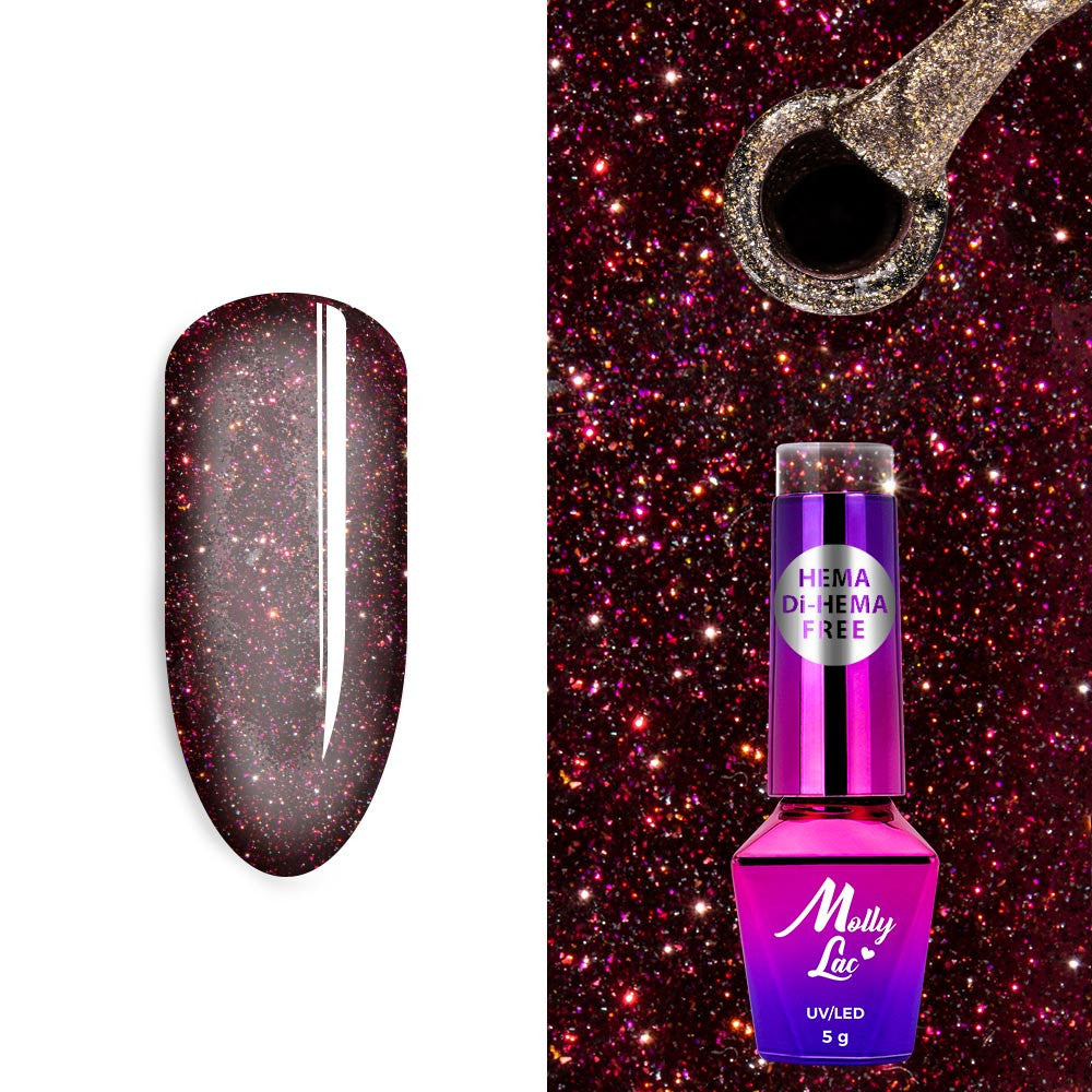 Lakier hybrydowy MollyLac Shocking Shine Darkest Star Hema/di-Hema free 5g Nr 688