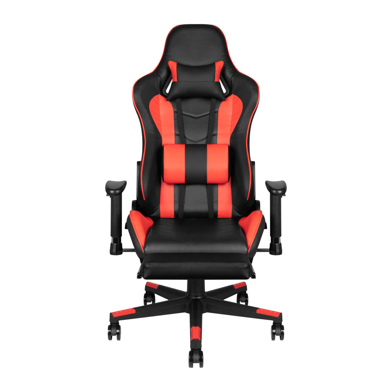 Fotel gamingowy Premium 557 z podnóżkiem czerwony