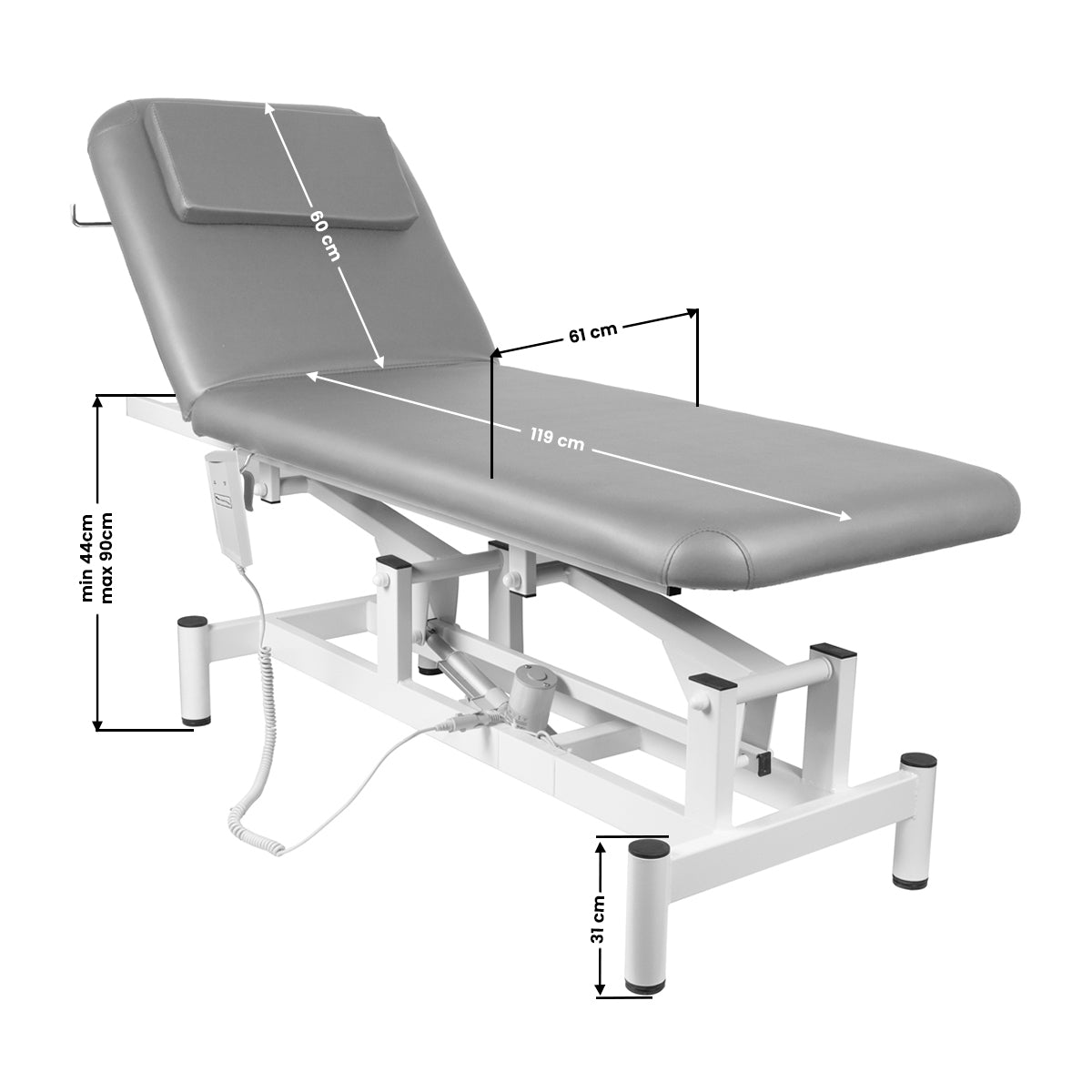 Sillon Leżanka elektr. do masażu 079 1 siln. szara