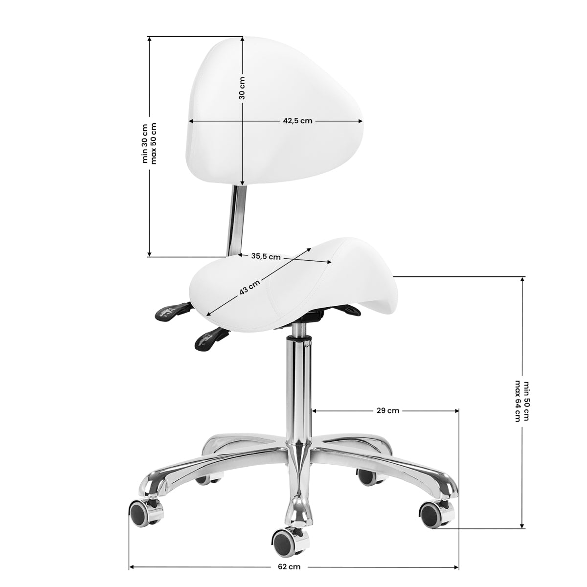 Taboret kosmetyczny 1004 Giovanni biały