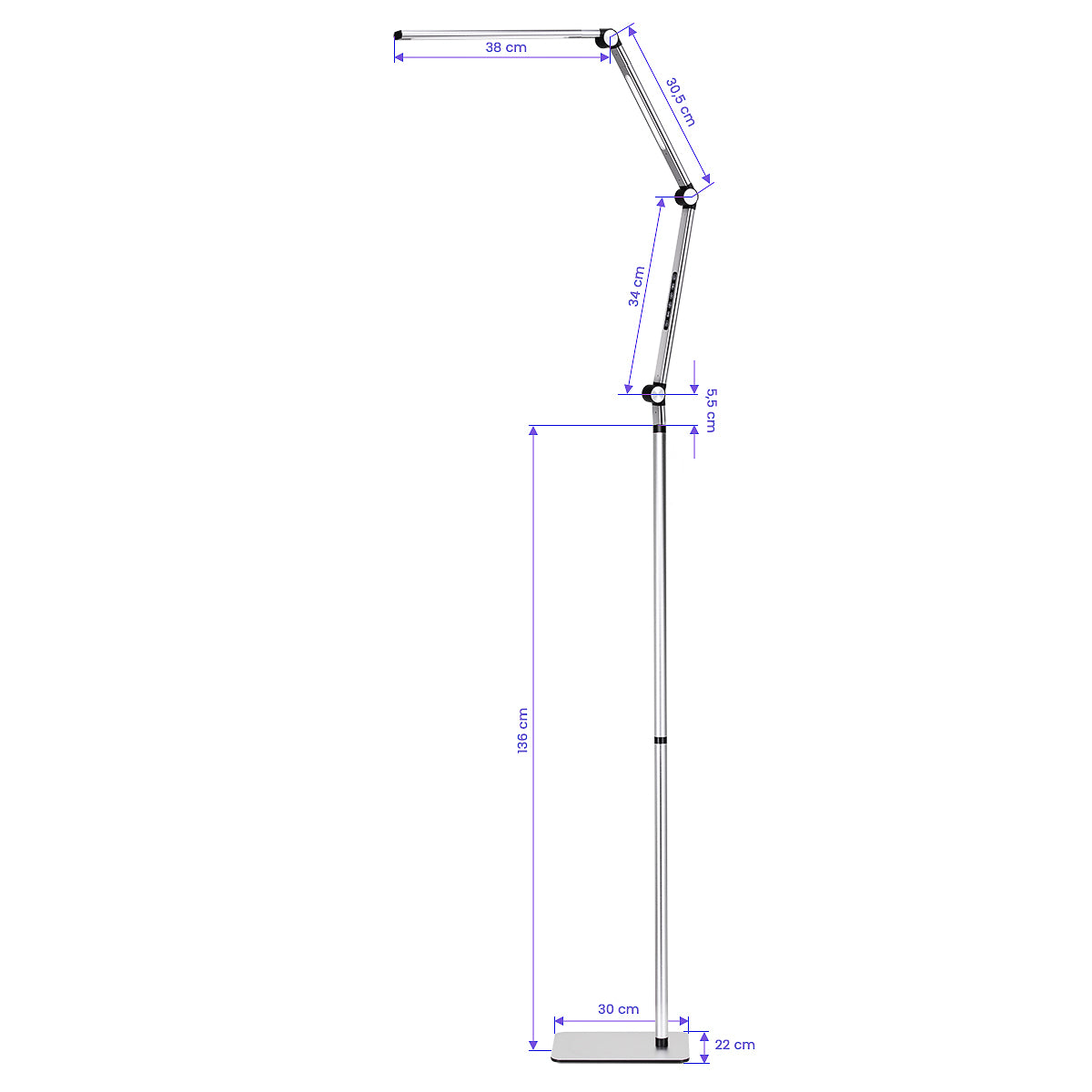 Lampa zabiegowa LED Yoga 22W srebrna