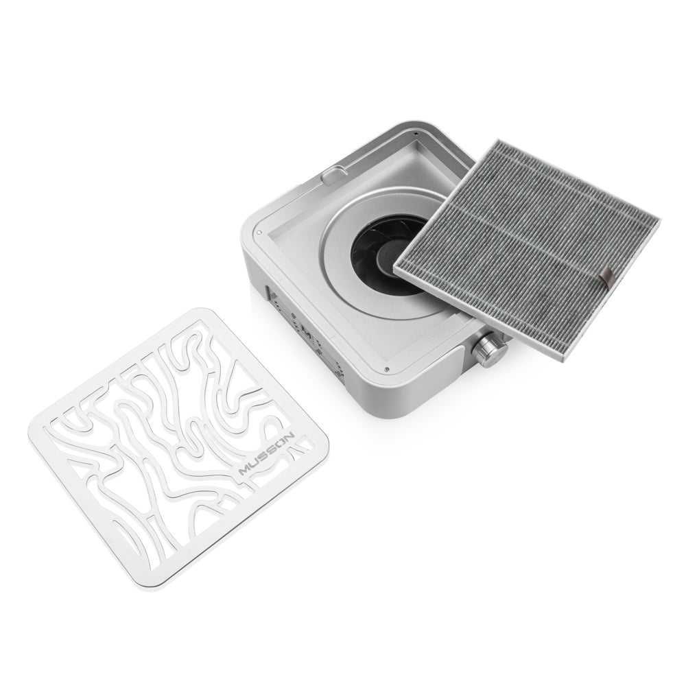 Pochłaniacz Musson X2 Silver Z Filtrem Węglowym Hepa 72W Do Manicure I Pedicure