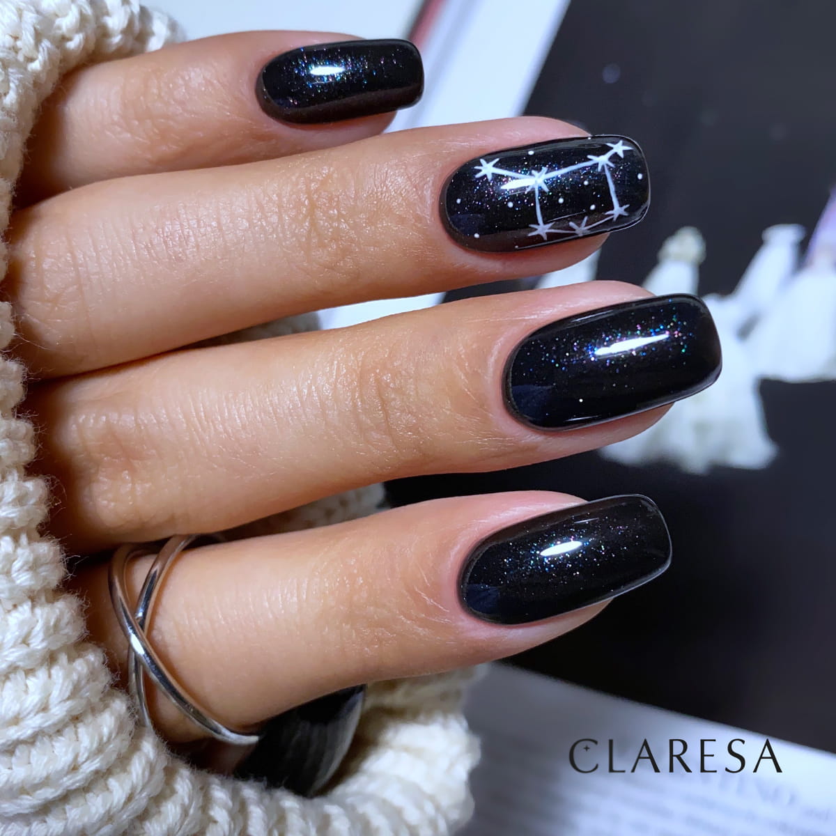 Claresa - Lakier hybrydowy Galaxy Black 5g