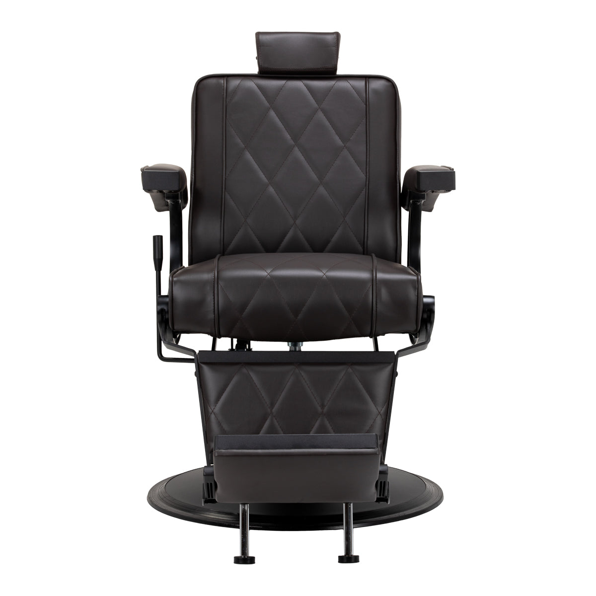 Hair System fotel barberski BM88066B brązowy czarna rama