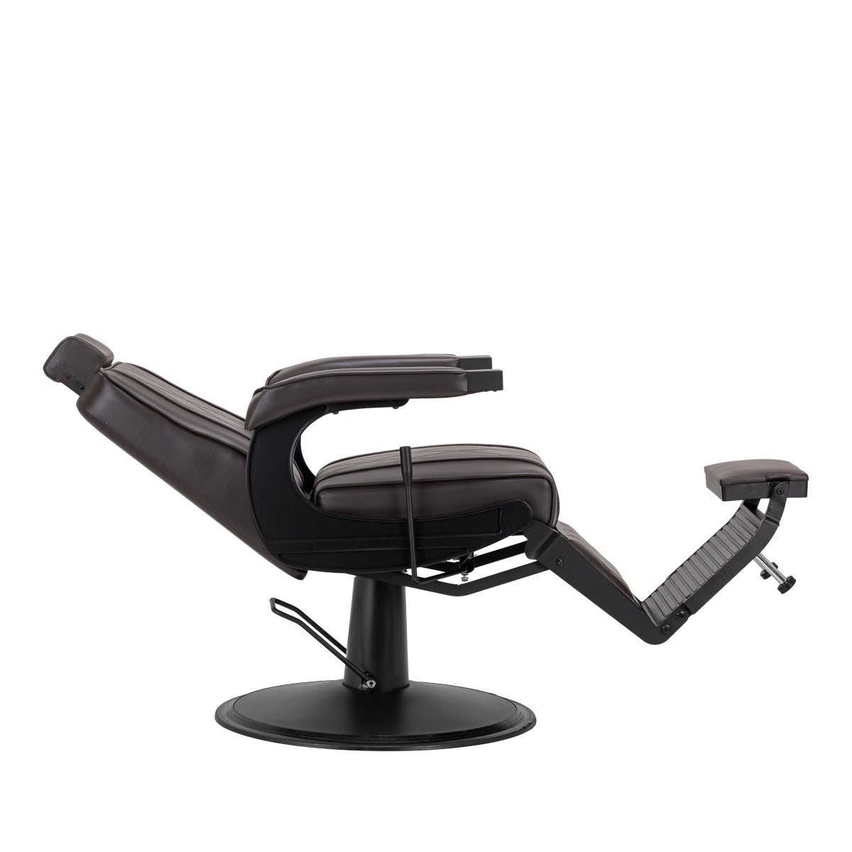 Hair System fotel barberski BM88066B brązowy czarna rama