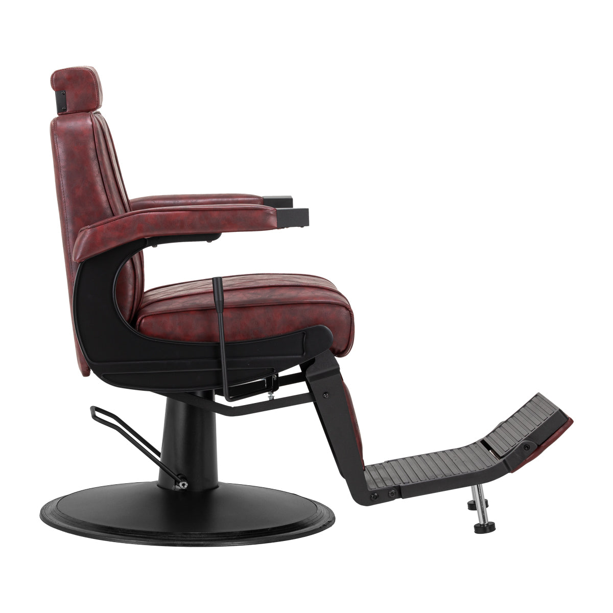 Hair System fotel barberski BM88066B bordowy czarna rama