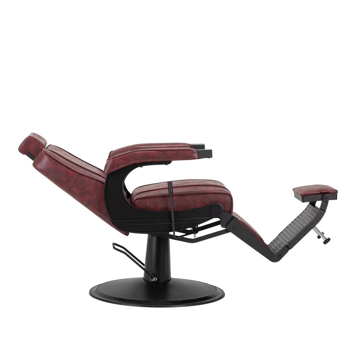 Hair System fotel barberski BM88066B bordowy czarna rama