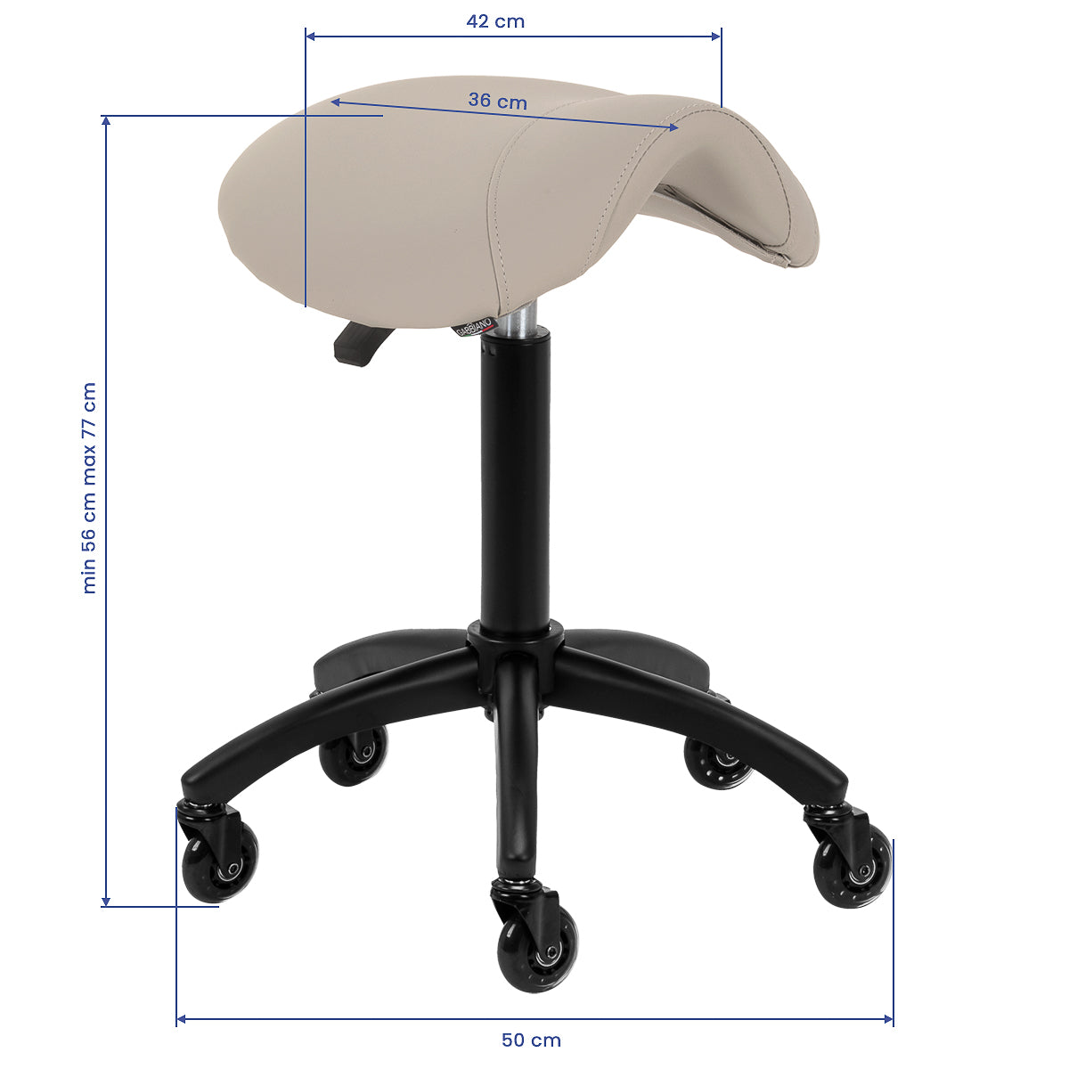 Gabbiano Taboret Fryzjerski D032 Szarobeżowy