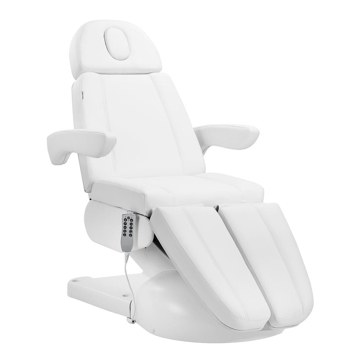 Fotel kosmetyczny elektr. Azzurro Lux 5m biały