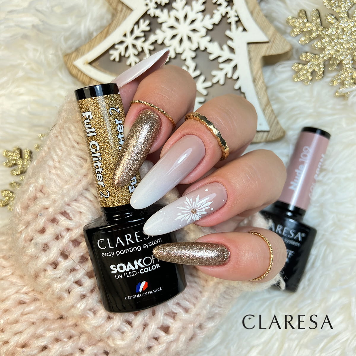 Claresa - Lakier hybrydowy FULL GLITTER 2 -5g