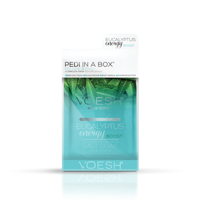 VOESH Eucalyptus Energy Boost Pedi In A Box Deluxe Zestaw Do Pedicure 4 Kroki