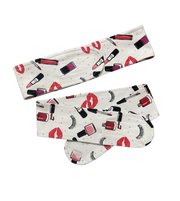 Opaska Kosmetyczna Z Dzianiny Make-Up Print Biała