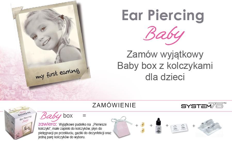 System75 Baby Box - Stokrotka z Różą i Kryształem Górskim, Złota