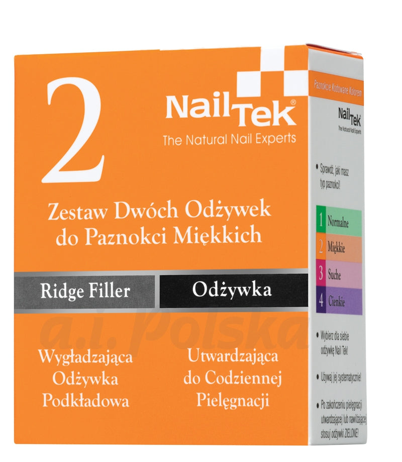 Nail Tek 2 Zestaw Dwóch Odżywek Do Paznokci Miękkich 2x15ml