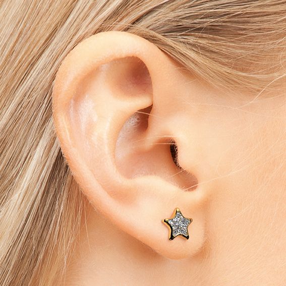 System75 Kolczyk Różowa Cubic/Zirconia Szlif Gwiaździsty 5mm (1)