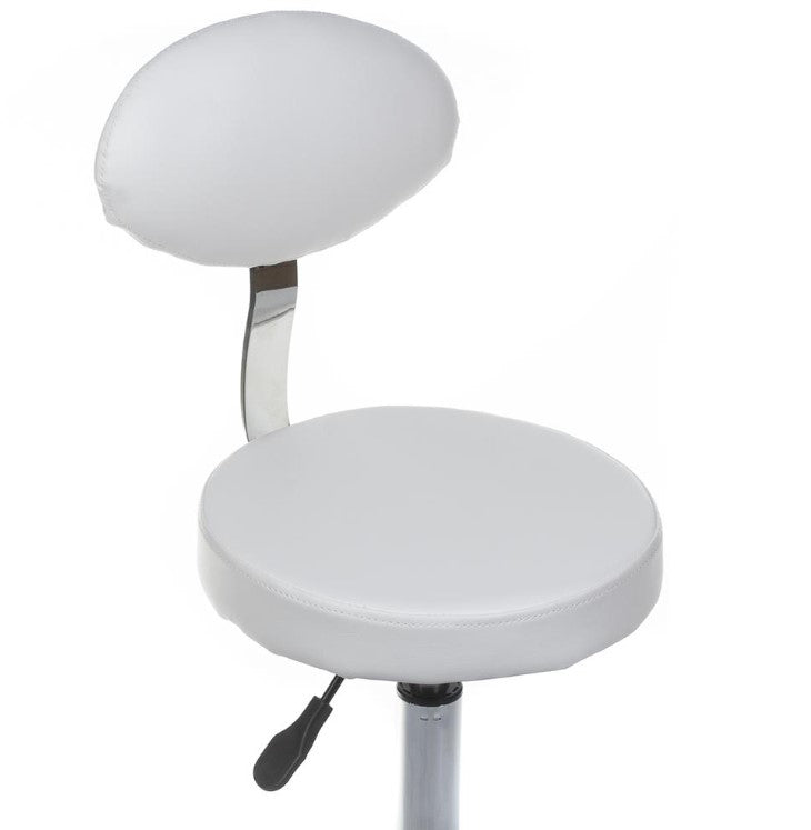 Taboret Kosmetyczny z Oparciem BH-7289 Biały