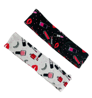 Opaska Kosmetyczna Z Dzianiny Make-Up Print Czarna