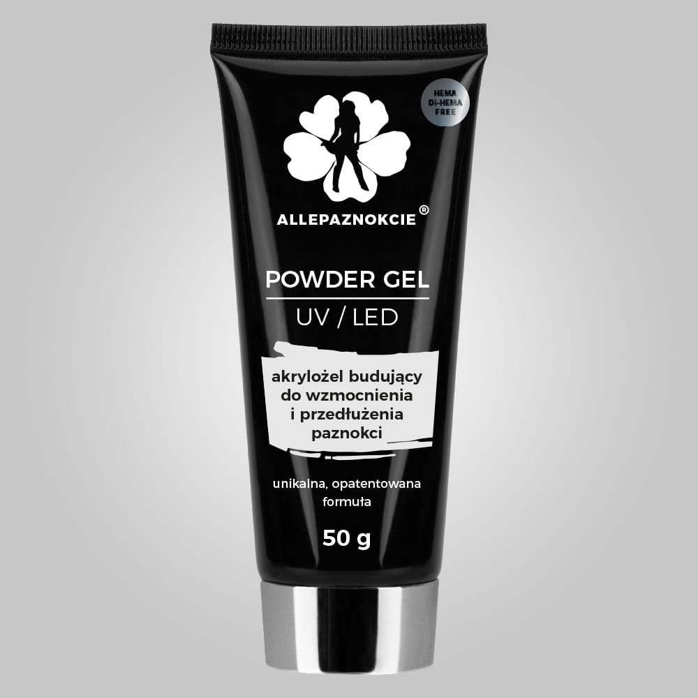 Powder Gel UV LED Akrylożel Budujący Hema/Di-Hema Free Clear 50 G Nr 01