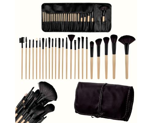 TR Zestaw pędzelków do makijażu Wood w etui 24 szt.