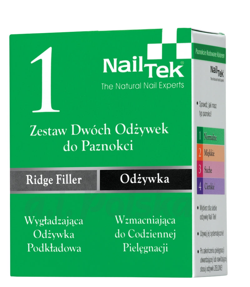 Nail Tek 1 Zestaw Dwóch Odżywek Do Paznokci 2x15ml