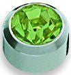 Kolczyk Peridot w oprawie pełnej kolor srebrny+ R208W