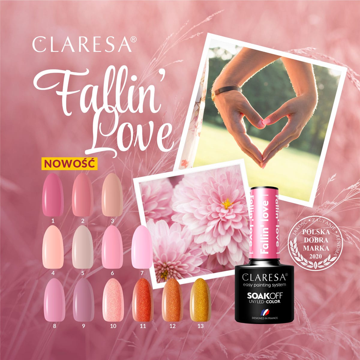 Claresa - lakier hybrydowy FALLIN' LOVE 10 -5g