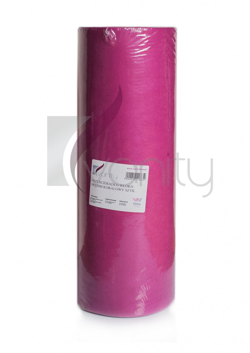 Podkład Włokninowy Kosmetyczny 38cm x 50m rolka Koralowy