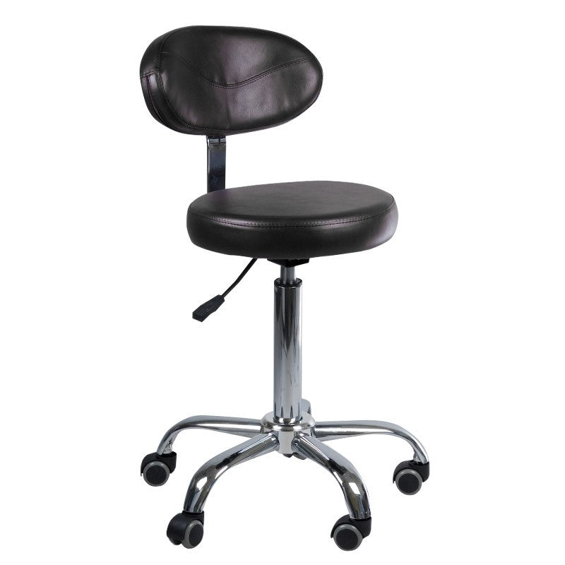 Taboret Kosmetyczny Z Oparciem Br-9934 Czarny