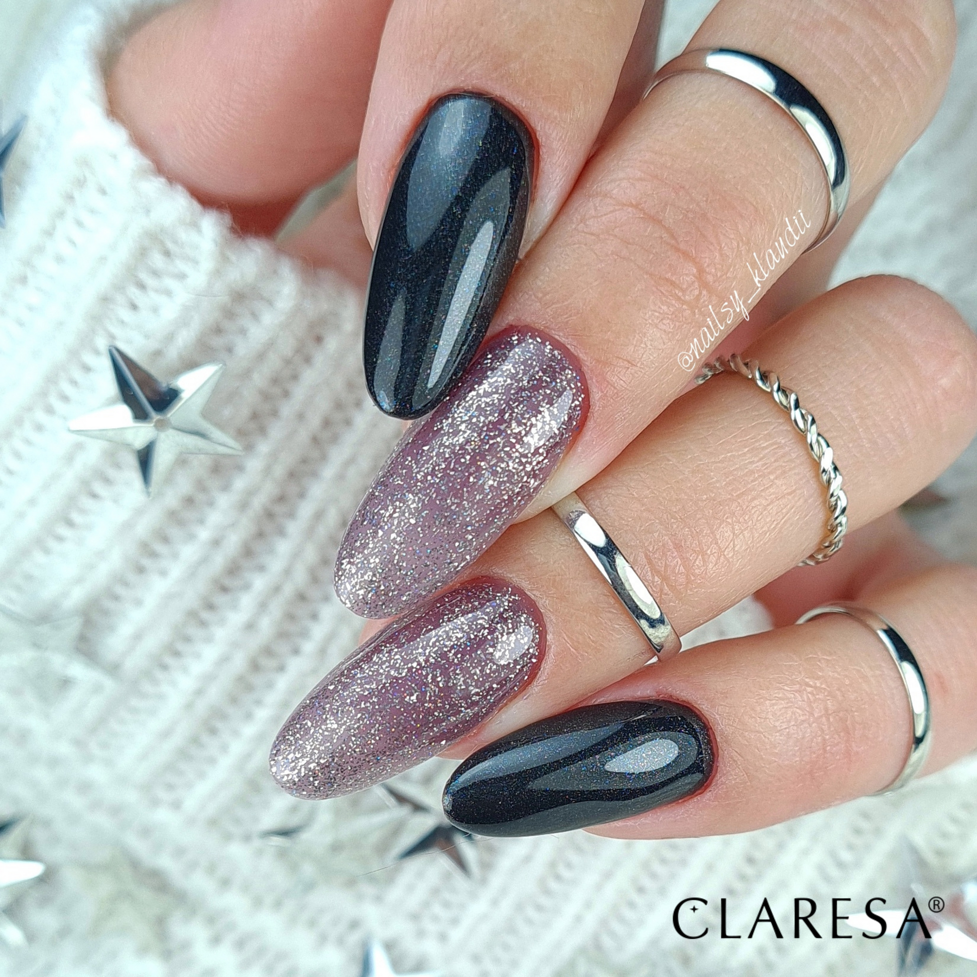 Claresa - Lakier hybrydowy Galaxy Black 5g