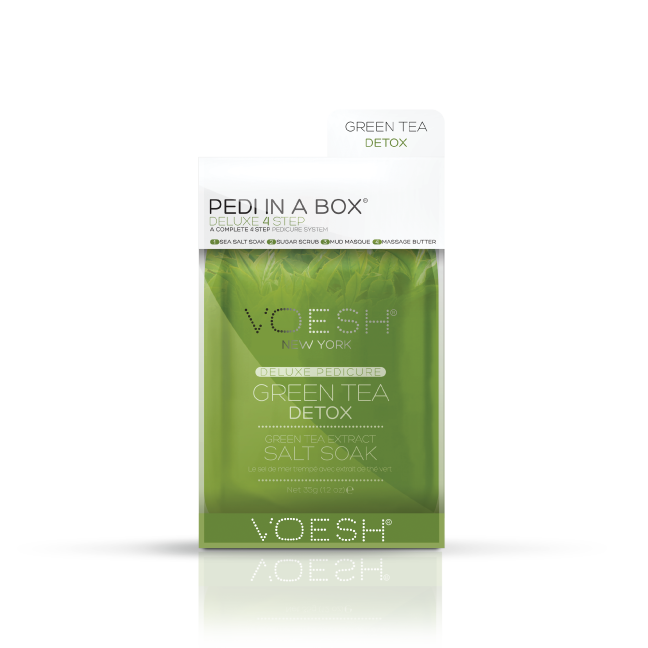 VOESH Green Tea Detox Pedi In A Box Deluxe Zestaw Do Pedicure 4 Kroki