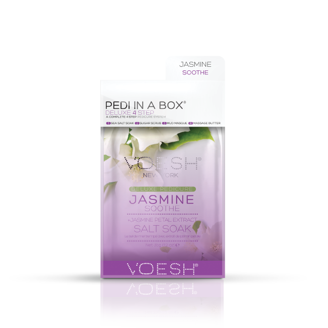 VOESH Jasmine Soothe Pedi In A Box Deluxe Zestaw Do Pedicure 4 Kroki
