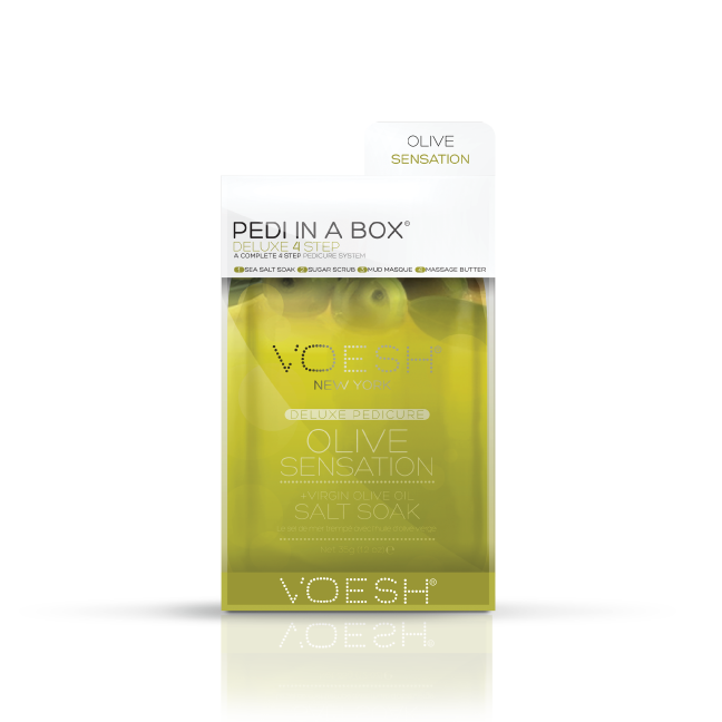 VOESH Olive Sensation Pedi In A Box Deluxe Zestaw Do Pedicure 4 Kroki