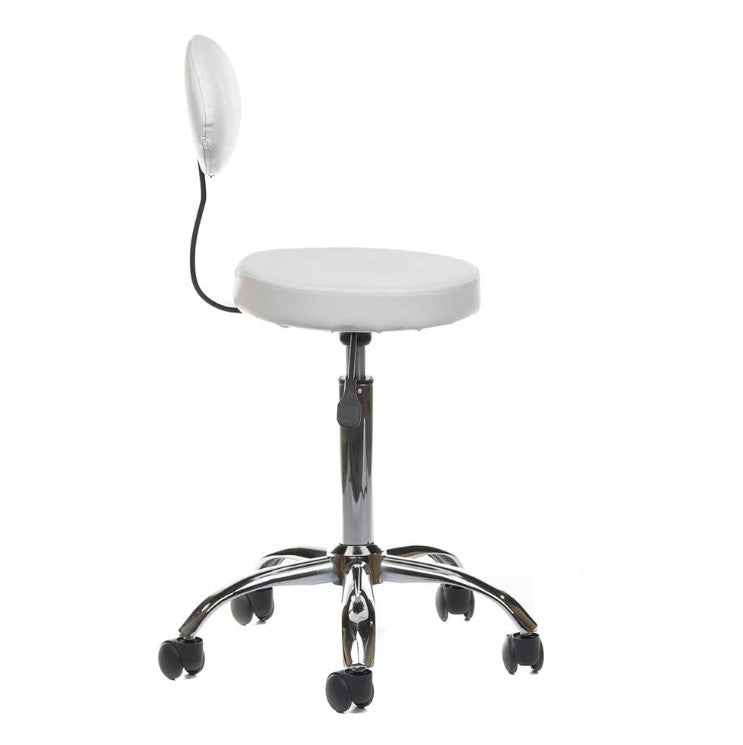 Taboret Kosmetyczny z Oparciem BH-7289 Biały