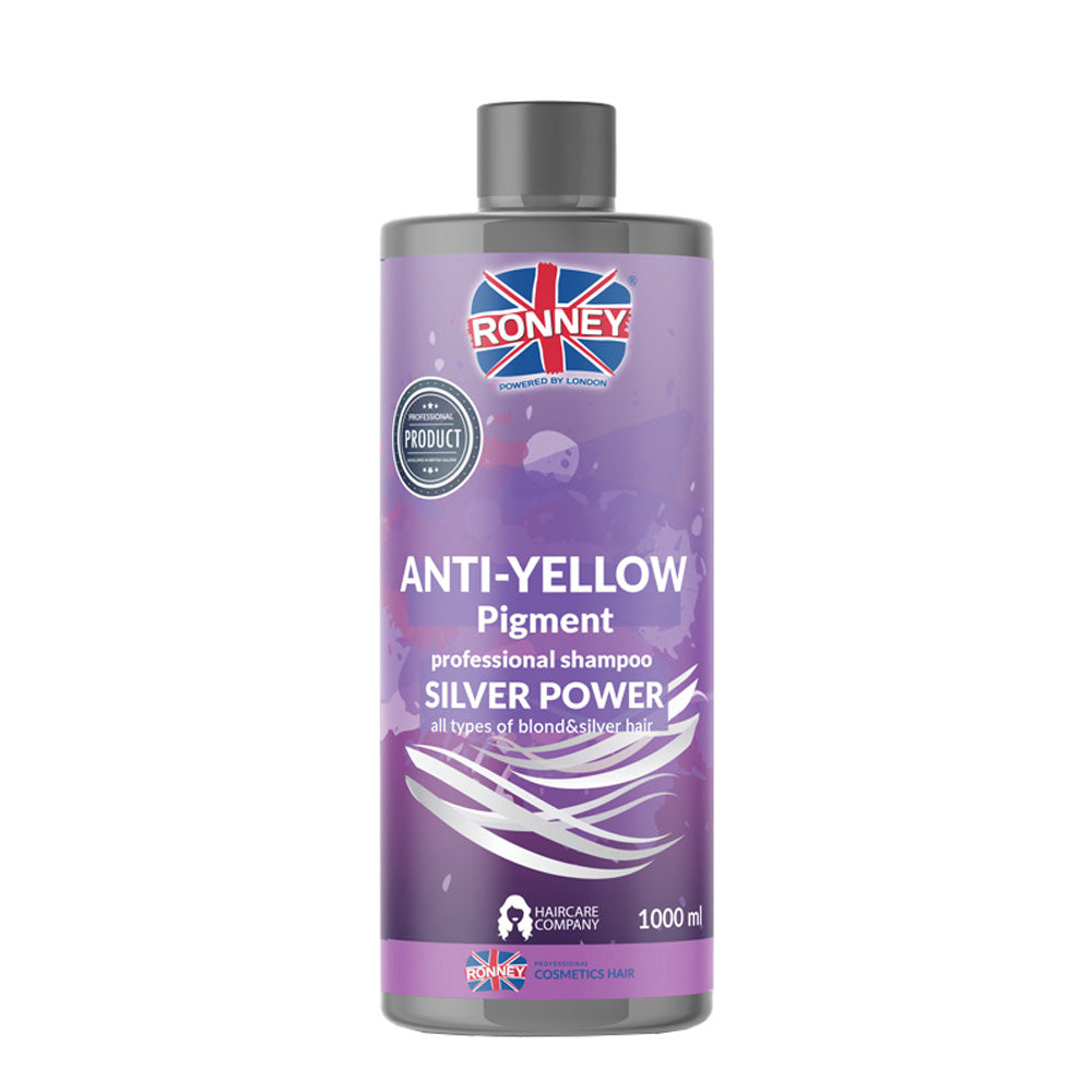Ronney Ronney Shampoo Silver Power Anti-Yellow Pigment - Szampon Do Włosów Blond, Rozjaśnianych I Siwych No Yellow 1000 Ml — Składniki i ocena