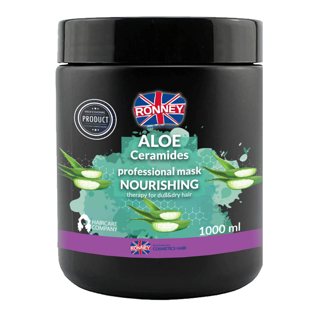 Ronney Ronney Mask Nourshing Aloe Ceramides  - Maska Nawilżająca Do Włosów Matowych I Suchych Aloe 1000 Ml