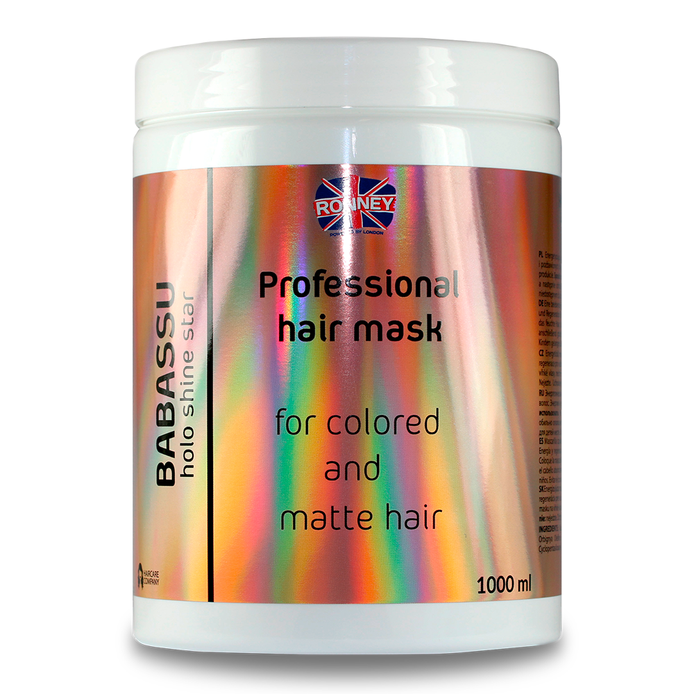 Ronney Ronney Holo Shine Star Babassu Oil Mask - Maska Energetyzująca Do Włosów Farbowanych I Matowych 1000 Ml