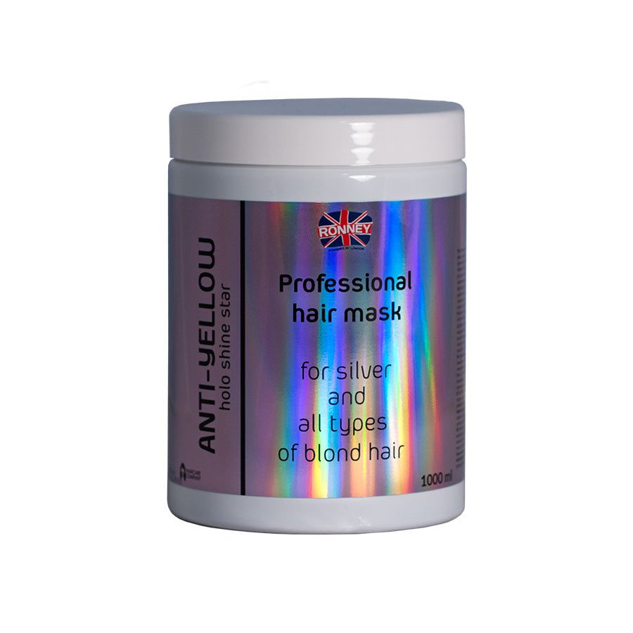 Ronney Ronney Holo Shine Star Anti-Yellow Mask - Maska Do Włosów Blond, Rozjaśnianych I Siwych 1000 Ml — Składniki i ocena