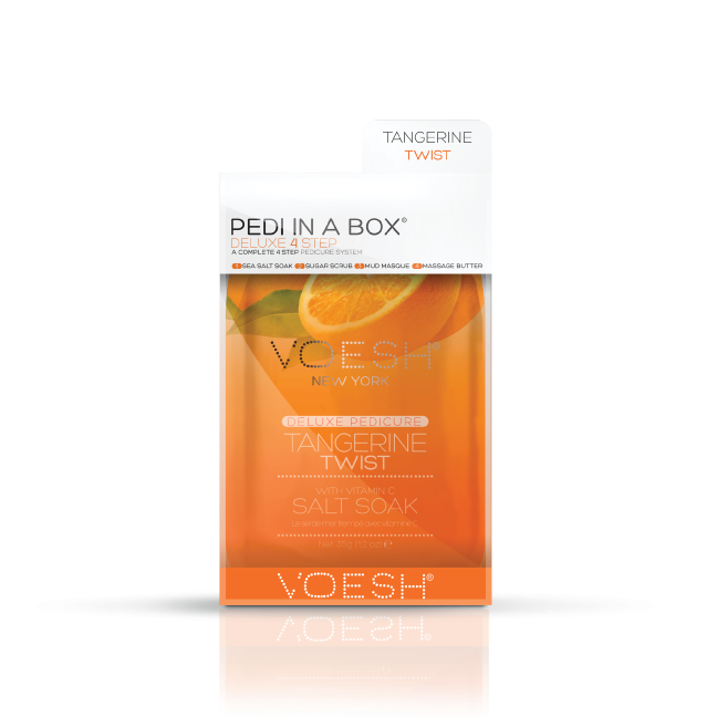 VOESH Tangerine Twist Pedi In A Box Deluxe Zestaw Do Pedicure 4 Kroki