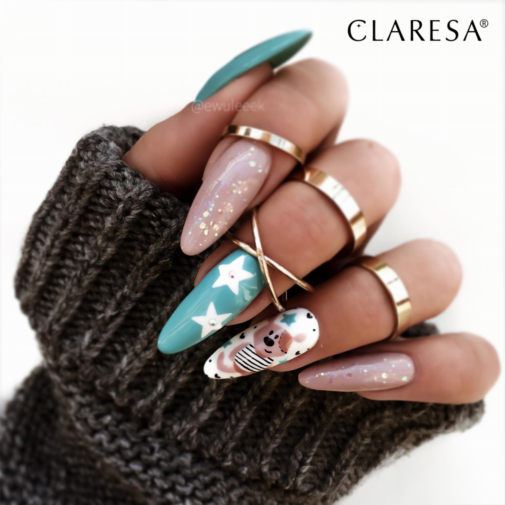 Claresa - Lakier hybrydowy GLITTER 2 -5g